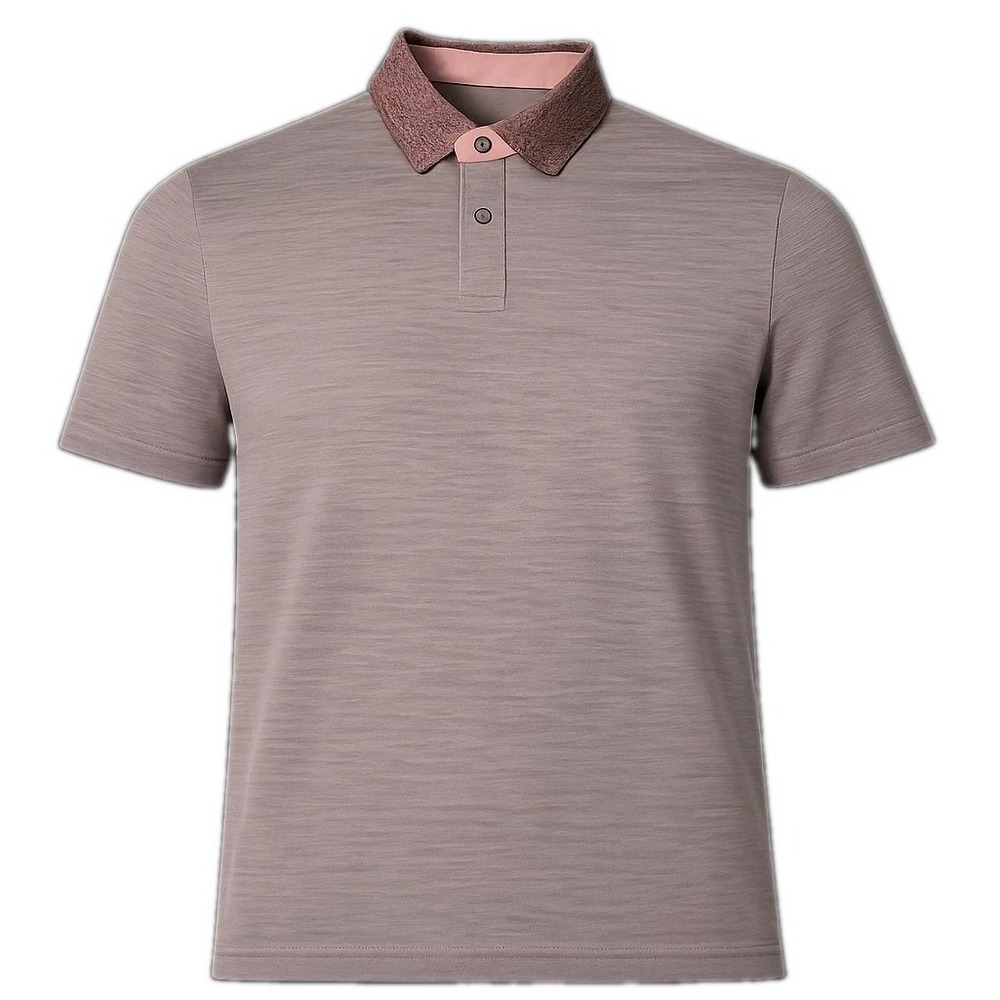 UNTUCKIT Shirt Mens L Camp Collar Button Polo Short Sleeve Purple Stretch